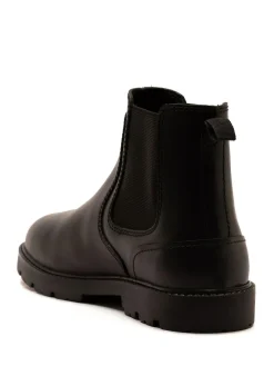 Best Off The Hook Black Vader Leather Formal Chelsea Boots