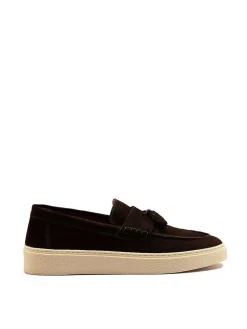 Best Off The Hook Rory Suede Tassel Loafers with Flat Sole Brown