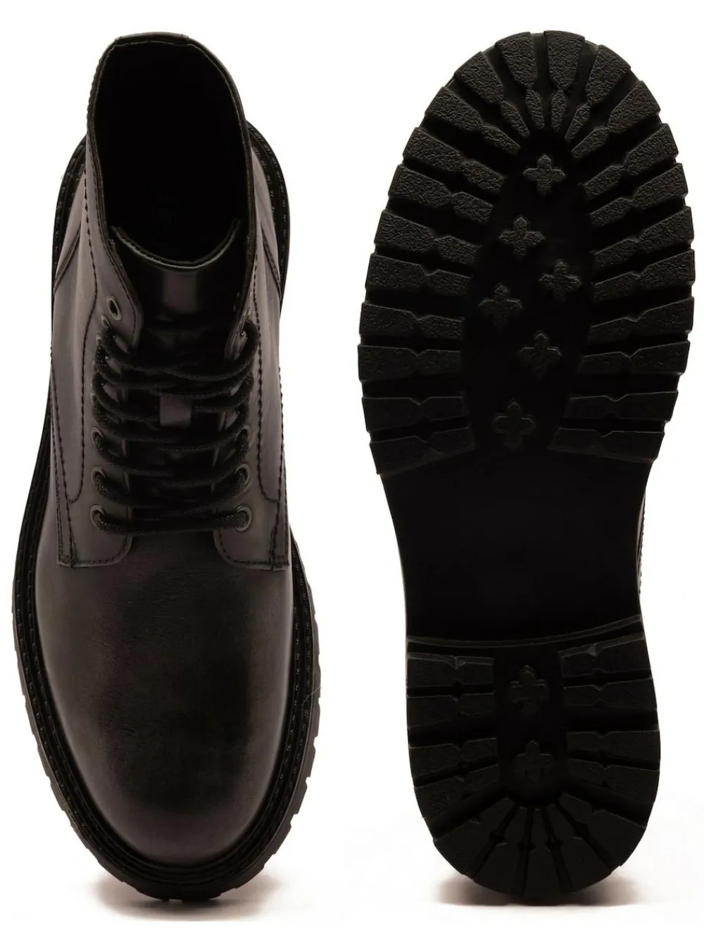 Discount Off The Hook Grey Donnie Leather Lace-Up Combat Ankle Boots