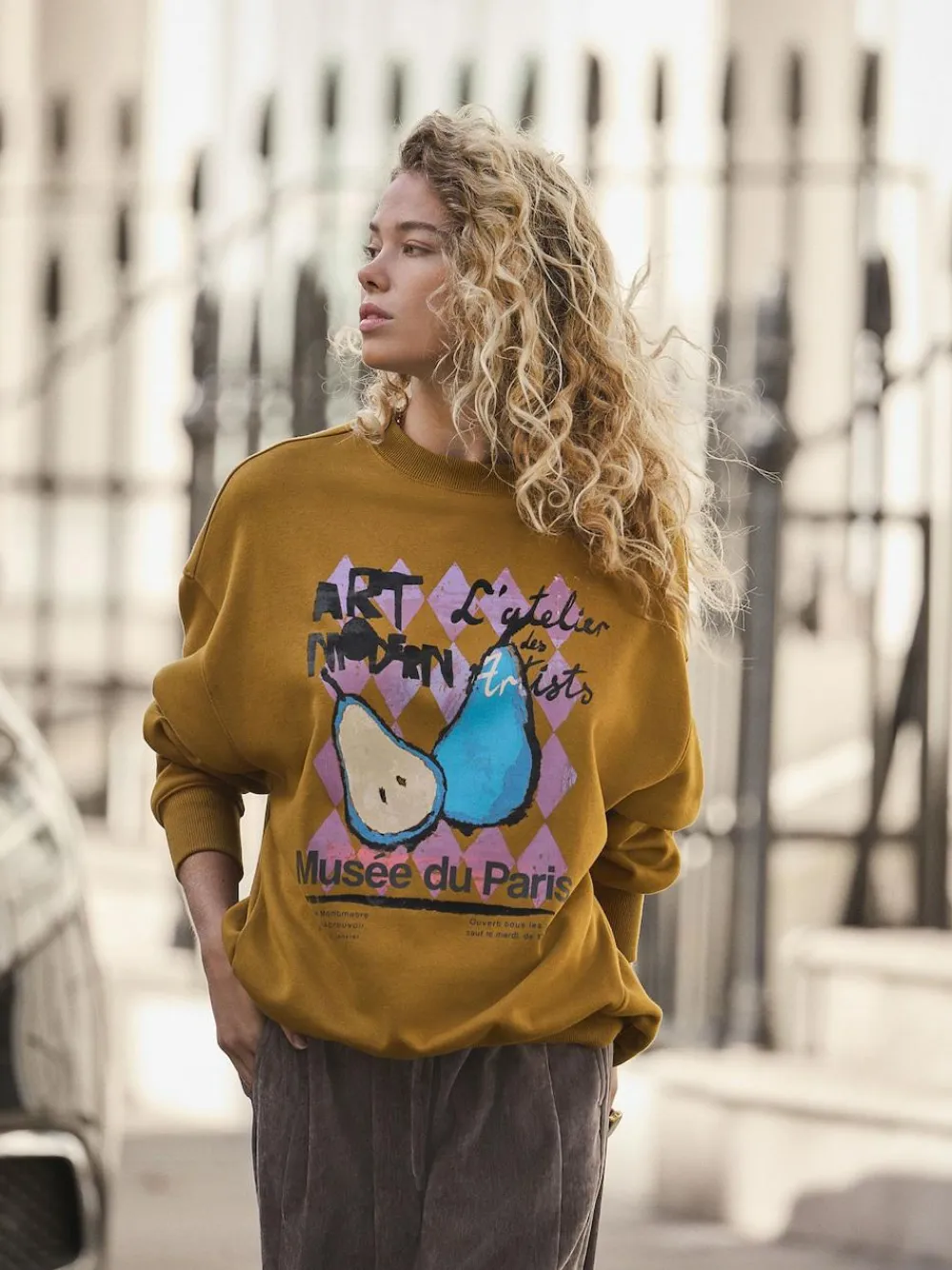 Next Cotton Rich Fruit Art Graphic Longsleeve Crewneck Sweatshirt^Women Nightwear|Hoodies & Sweatshirts