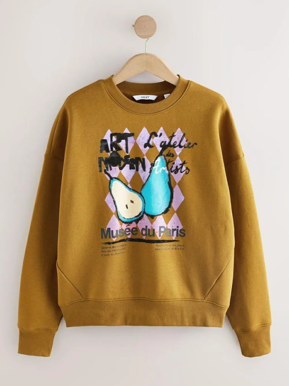 Next Cotton Rich Fruit Art Graphic Longsleeve Crewneck Sweatshirt^Women Nightwear|Hoodies & Sweatshirts