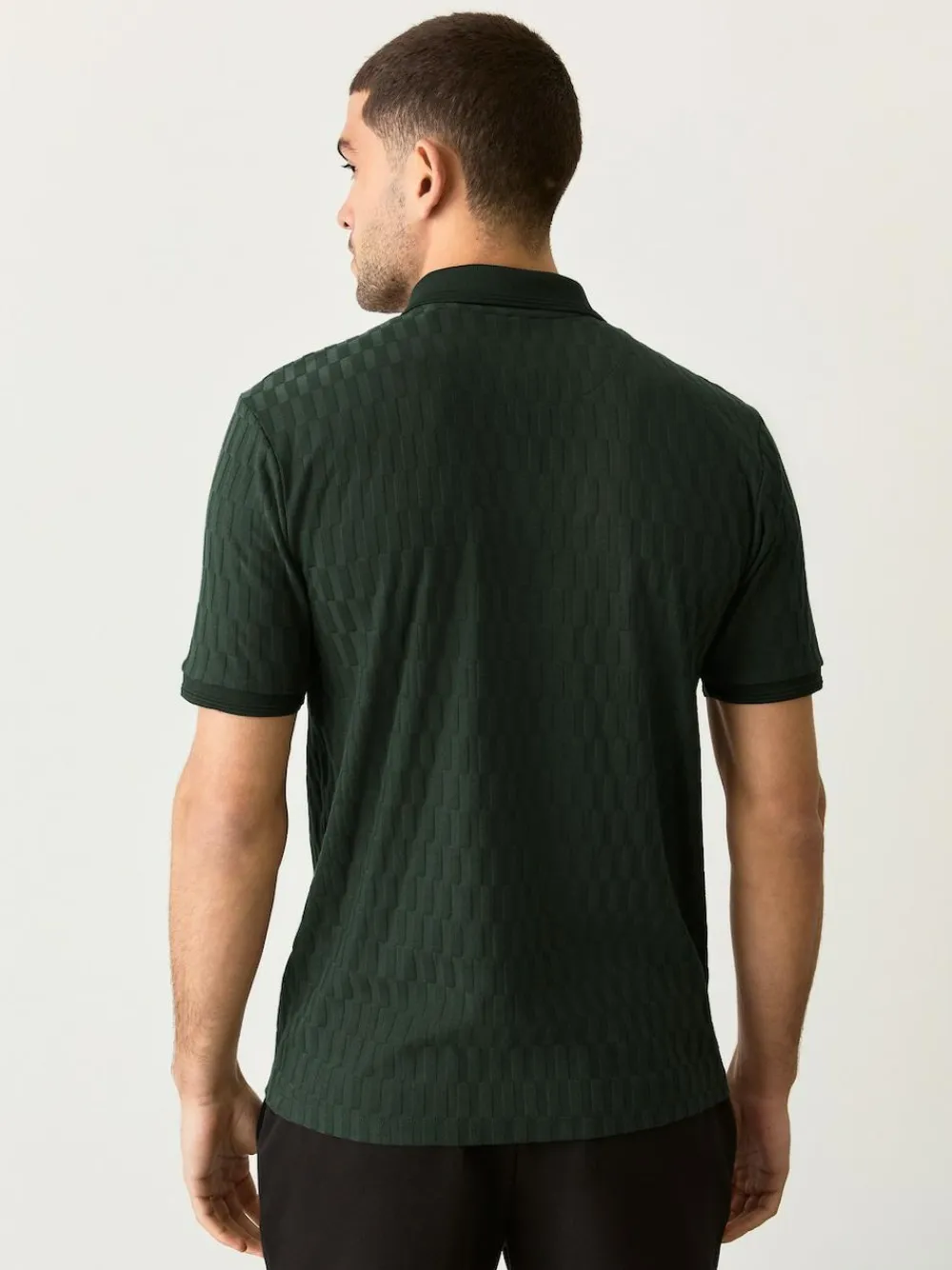 Sale Next Olive Green Regular Fit N.Premium Smart Jaquard Polo Shirt