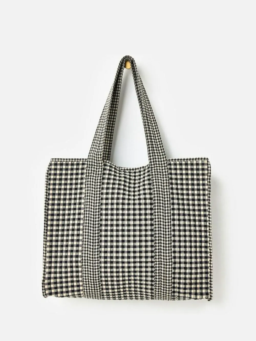 Oliver Bonas Black Gingham FabricnTote Bag^Women Bags