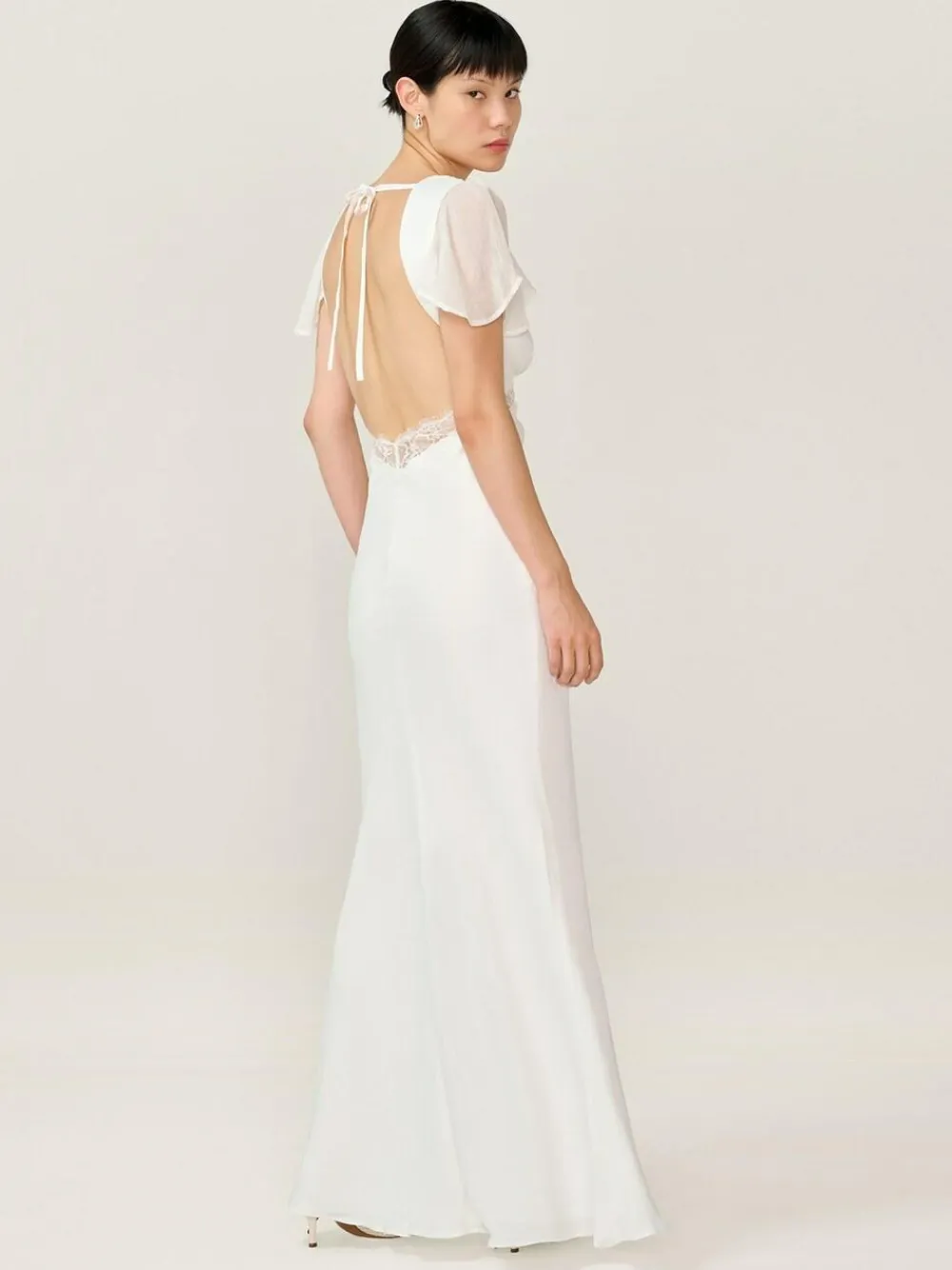 Omnes White Meadow Bridal Maxi Dress with Lace Detail^Women Maxi Dresses