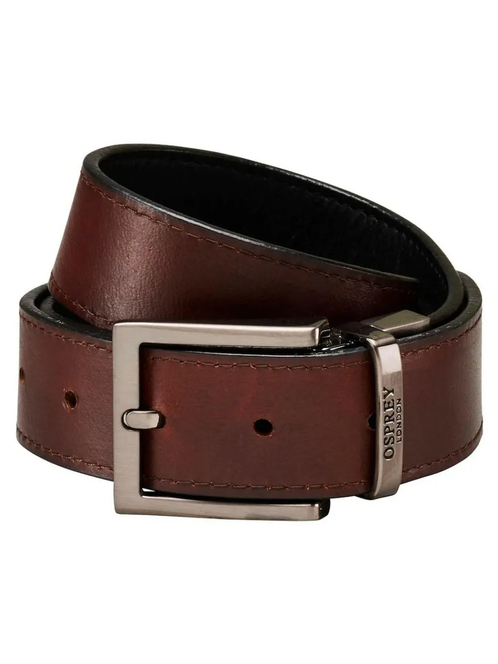 Osprey London Black The Crawford 3.5cm Reversible Leather Belt^ Belts & Braces