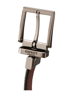 Osprey London Black The Crawford 3.5cm Reversible Leather Belt^ Belts & Braces