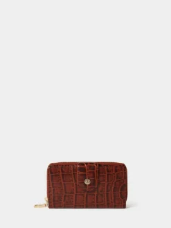 Osprey London Brown The Carla Leather Zip Around Purse^Women Purses