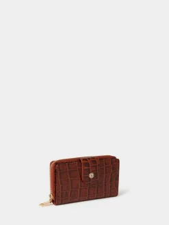 Osprey London Brown The Carla Leather Zip Around Purse^Women Purses