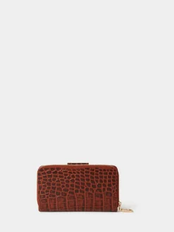 Osprey London Brown The Carla Leather Zip Around Purse^Women Purses