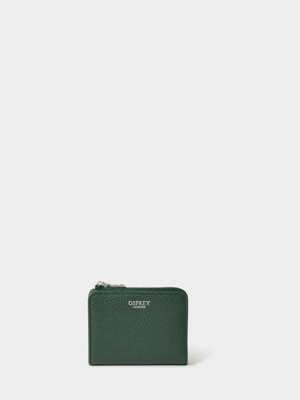 Osprey London Green The Core Medium Leather Zip Matinee Purse^Women Purses