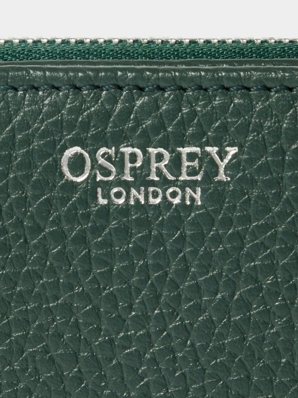 Osprey London Green The Core Medium Leather Zip Matinee Purse^Women Purses