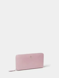 Osprey London The Wentworth Large Leather Zip Around Purse Purple