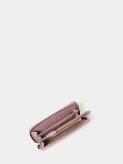 Osprey London The Wentworth Large Leather Zip Around Purse Purple