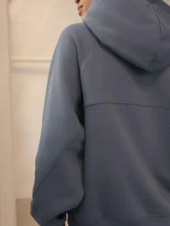 New Next Relaxed Fit Heavyweight Regular Length Hoodie Pale Blue