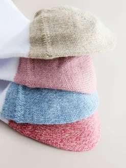 Next Heel and Toe Detail White Trainer Socks 4 Pack Pastel