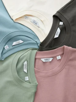 Next Relaxed Fit Heavyweight T-Shirts 5 Pack^ Nightwear|Tops & T-Shirts