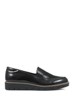 Pavers Black Ladies Slip-On Shoes^Women Flats