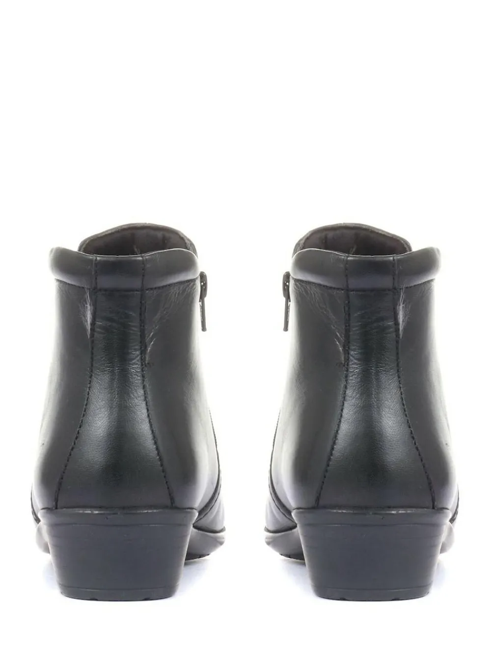 Best Pavers Black Ladies Wide Fit Leather Ankle Boots