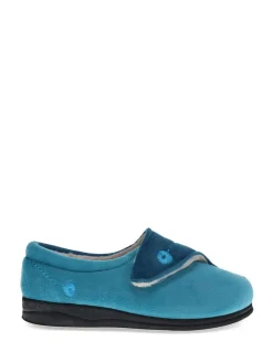 Pavers Wide Fit Ladies Touch Fasten Full Slippers With Permalose Sole^Women Slippers