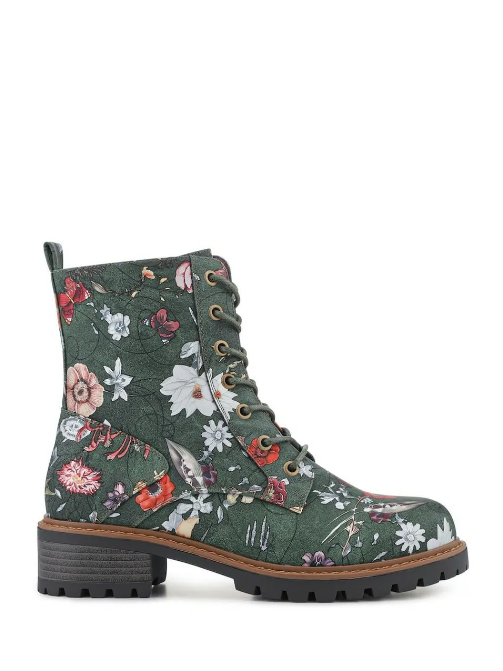 Clearance Pavers Wide Fit Lace-Up Ankle Boots Green