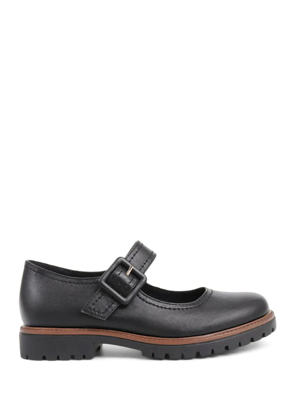 Pavers Mary Jane Buckle Shoes with Chunky Sole^Women Flats