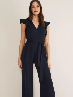 Phase Eight Blue Kallie Frill Jumpsuit^Women Jumpsuits & Playsuits
