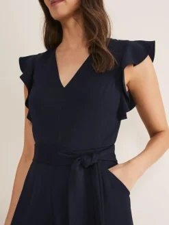 Phase Eight Blue Kallie Frill Jumpsuit^Women Jumpsuits & Playsuits
