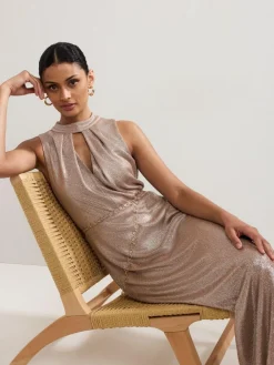 Outlet Phase Eight Gold Libby Metallic Dress