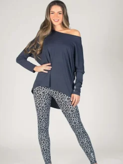 Pineapple Grey Womens Script Long Sleeves Top^Women Sportswear
