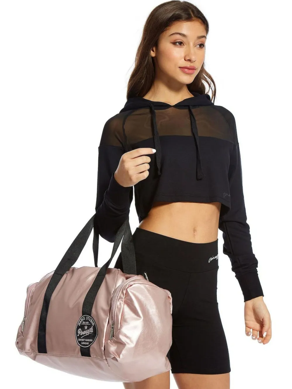 Clearance Pineapple Mini Holdall Dance Kit Bag Rose Gold Pink