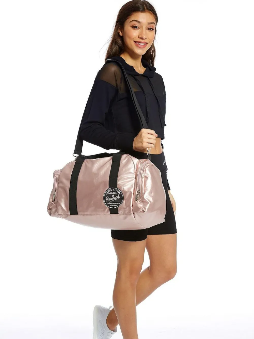 Clearance Pineapple Mini Holdall Dance Kit Bag Rose Gold Pink