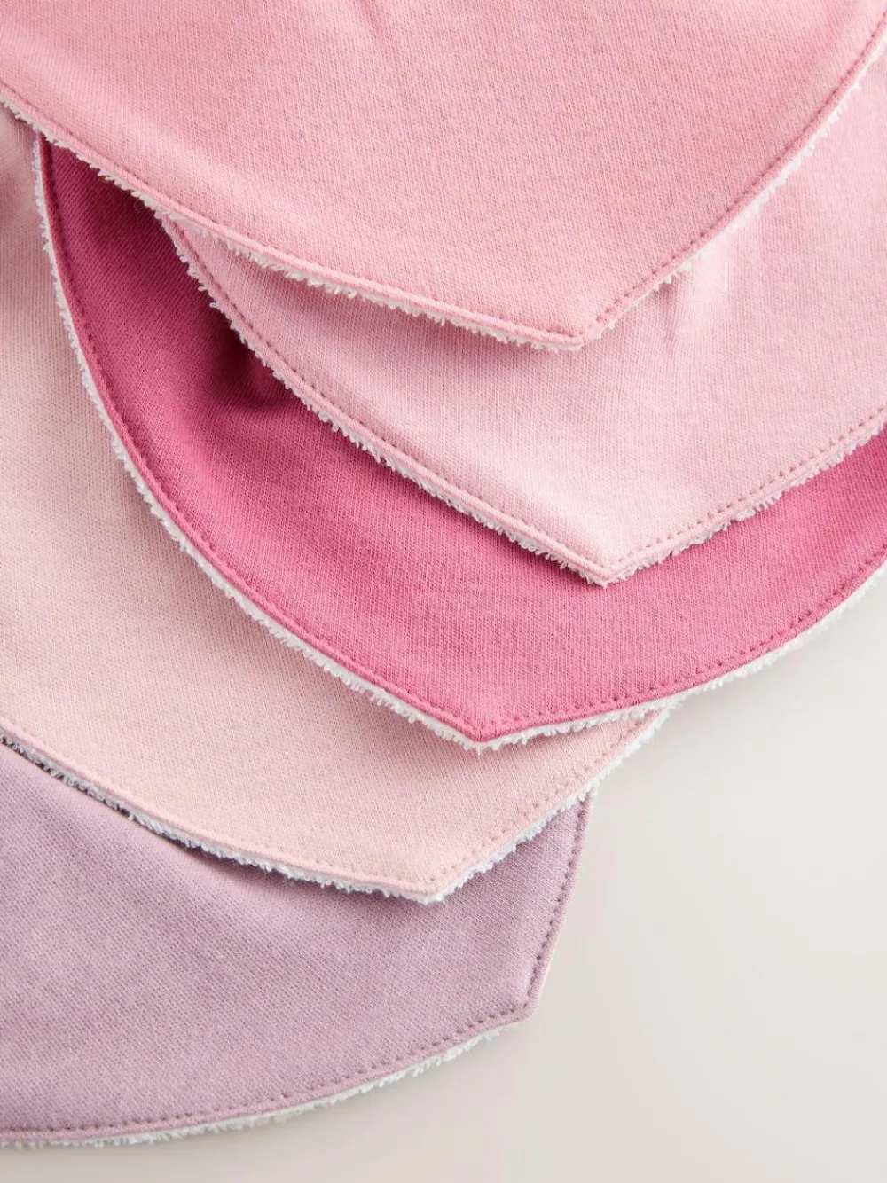 Hot Next Pink 5 Pack Baby Dribble Bibs