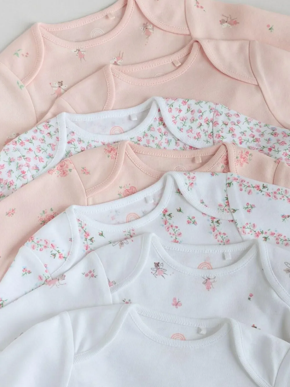 Sale Next Pink 7 Pack Long Sleeve Baby Bodysuit