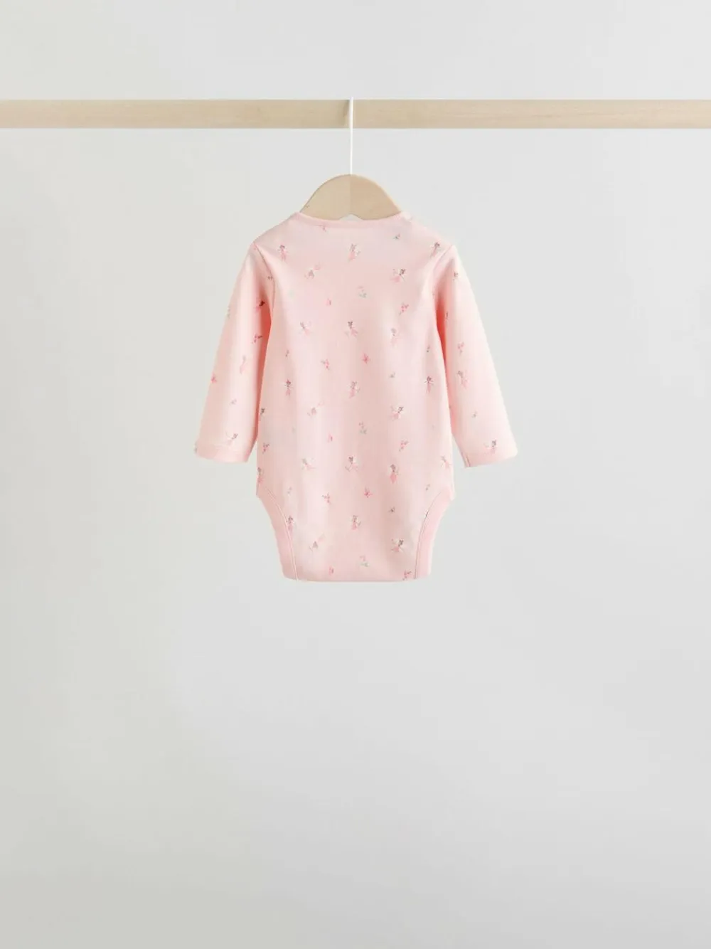 Online Next Pink 5 Pack Long Sleeve Baby Bodysuit