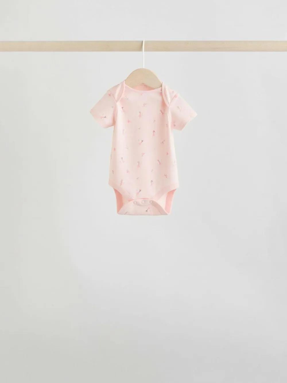 Online Next Pink 7 Pack Short Sleeve Baby Bodysuit
