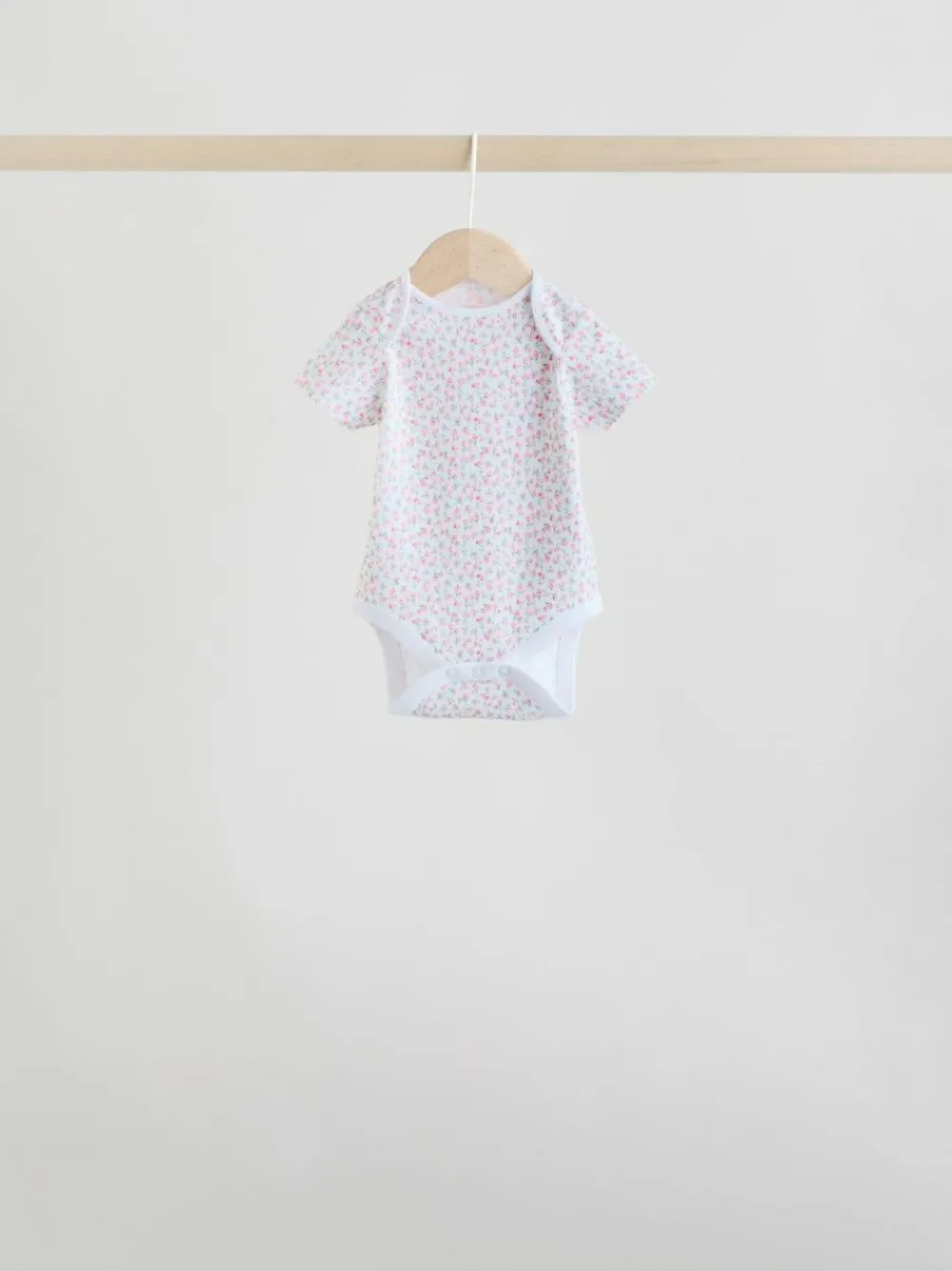 Online Next Pink 7 Pack Short Sleeve Baby Bodysuit