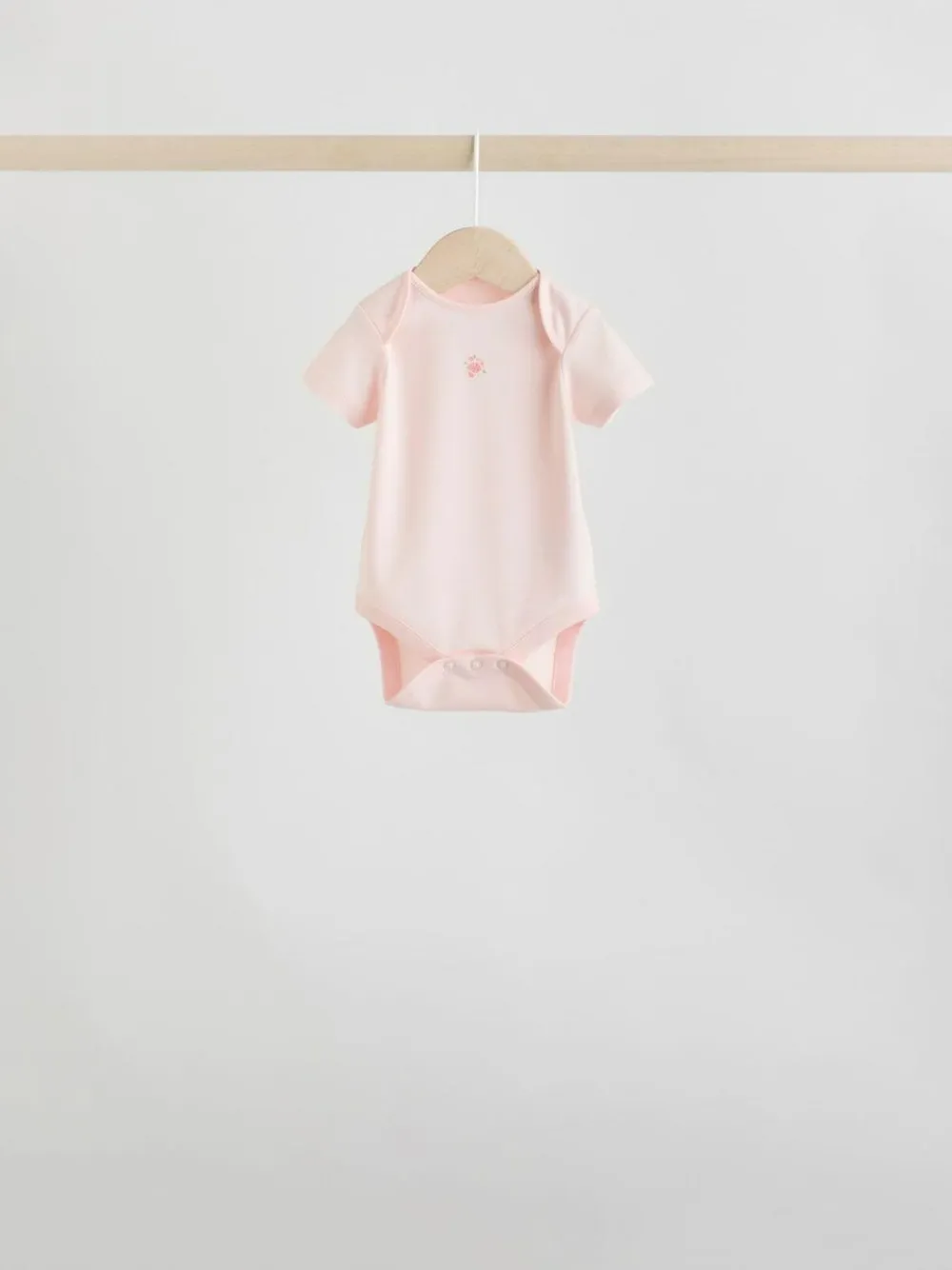 Online Next Pink 7 Pack Short Sleeve Baby Bodysuit