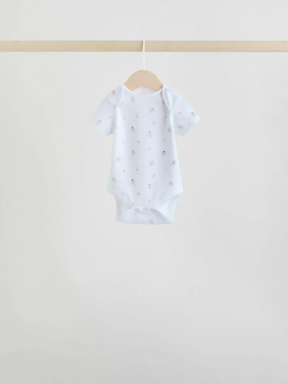 Online Next Pink 7 Pack Short Sleeve Baby Bodysuit