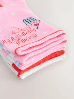Next PInk and Blue Cotton Rich Bakery Ankle Socks 5 Pack^ Tights|Socks & Tights