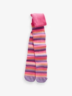 Next Pink and Navy 3 Pack Cotton Rich Unicorn Tights^ Baby Girls|Socks & Tights