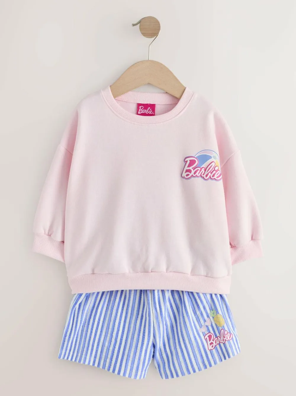 Online Next Pink Barbie Shorts Set (3mths-7yrs)