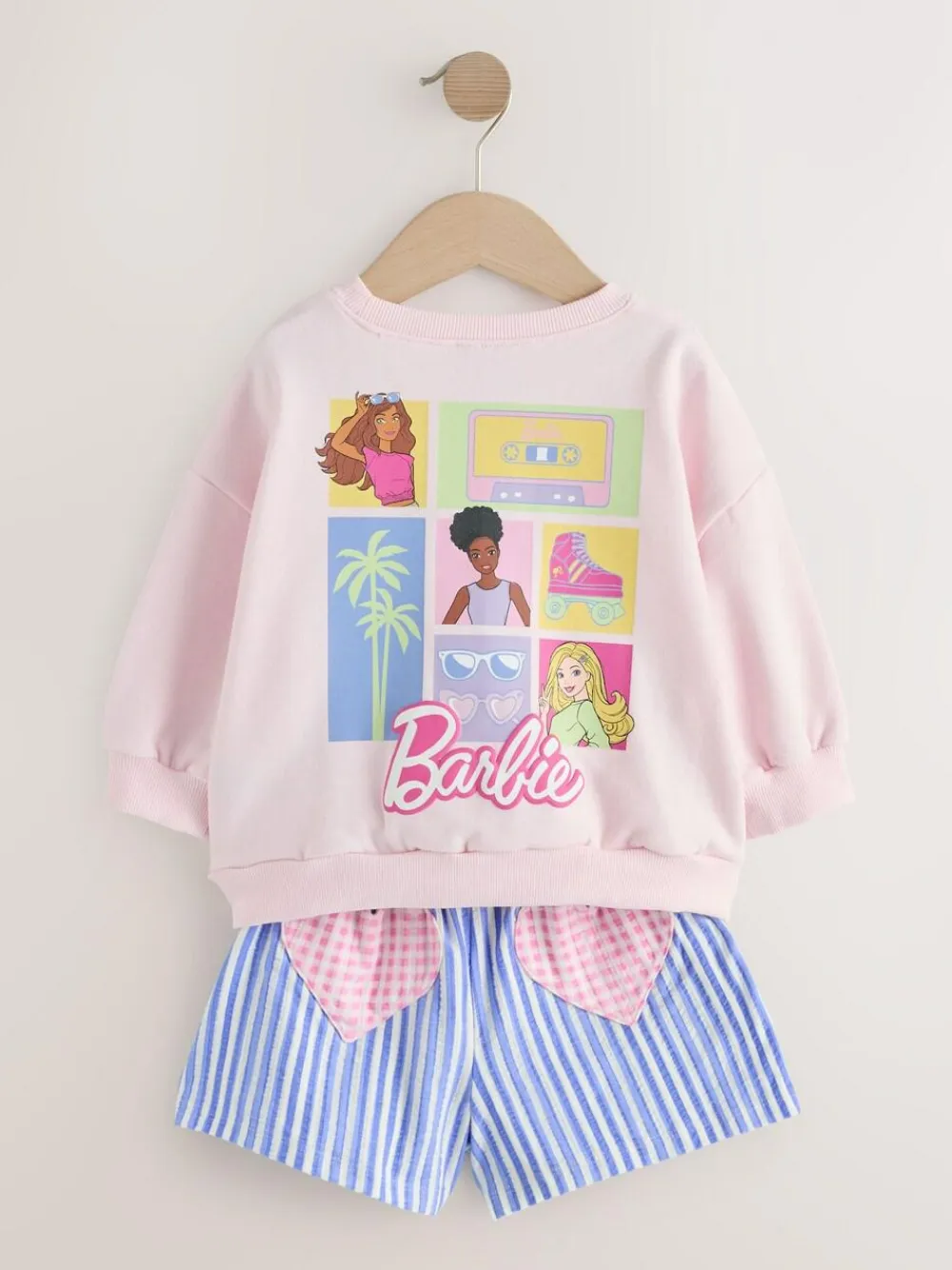 Online Next Pink Barbie Shorts Set (3mths-7yrs)