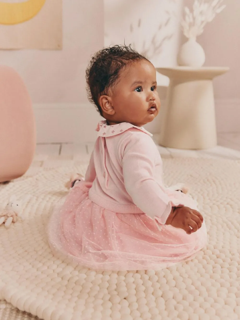 Discount Next Pink Bunny Baby Knitted Twofer Dress (0mths-2yrs)