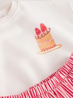 Next Pink Cake Sweatshirt and Barrel Leg Joggers Set (3mths-7yrs)^ Sweatshirts & Hoodies|Sweatshirts & Hoodies