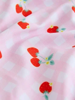 Hot Next Frill Swimsuit (3-16yrs) Pink Cherry Gingham
