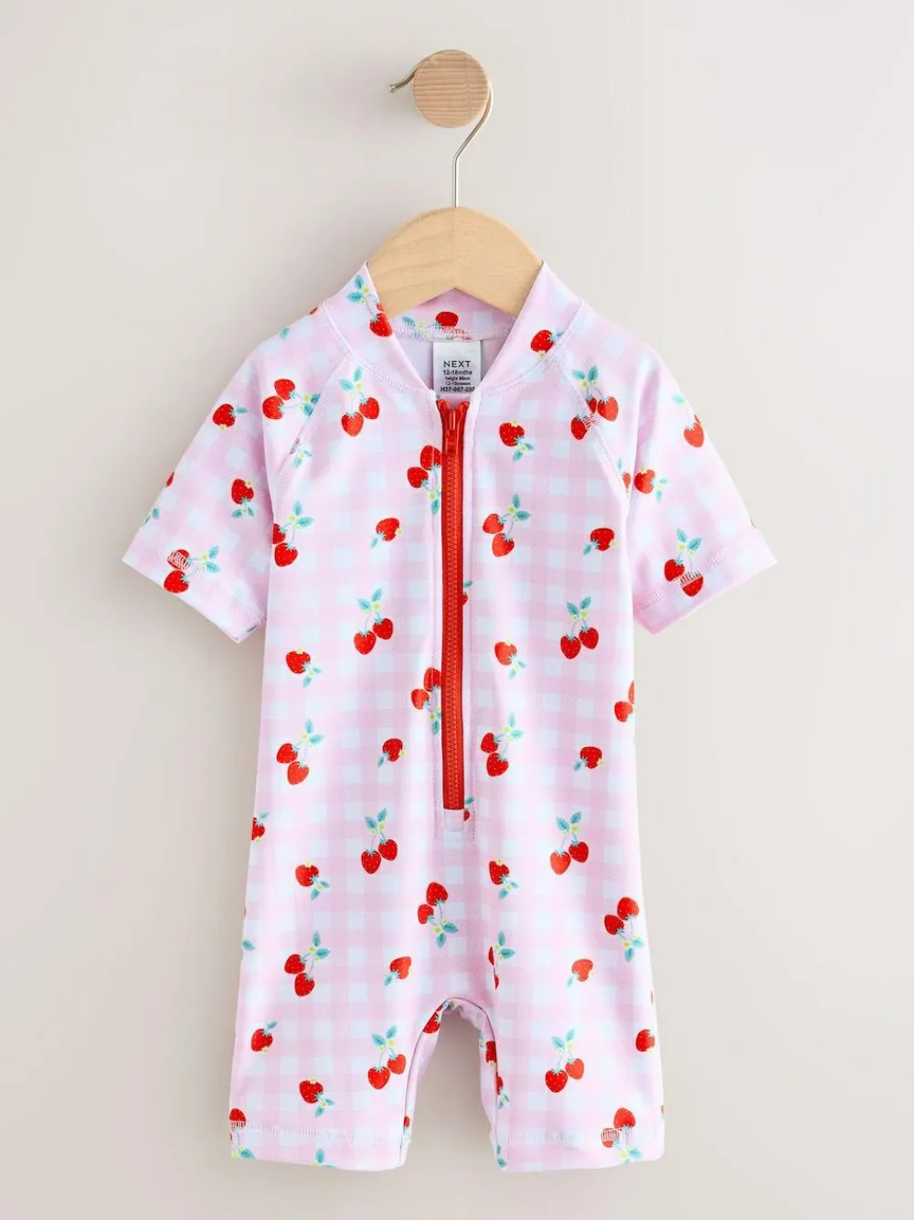 Best Next Pink Cherry Gingham Sunsafe Swimsuit (3mths-10yrs)