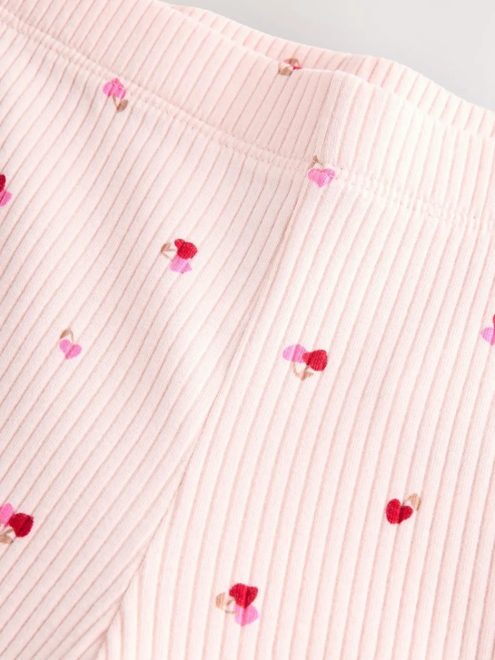 Best Next Pink Cherry Hearts Rib Flare Leggings (3mths-7yrs)