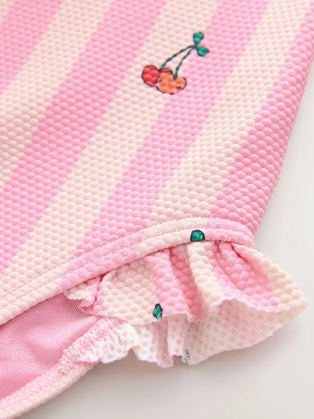Best Next Frill Leg Swimsuit (3mths-7yrs) Pink Cherry Stripe