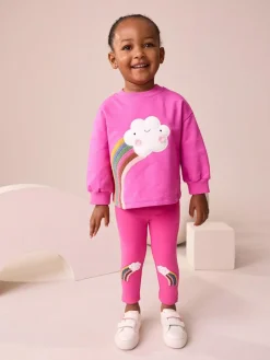Outlet Next Pink Cloud Rainbow Knee Embellsihed Leggings (3mths-7yrs)