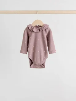 Next Baby Long Sleeve Frill Bodysuits 4 Pack (0mths-2yrs)^ Multipacks|Bodysuits & Vests